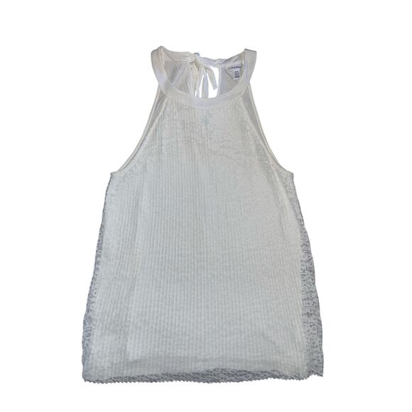 Calvin Klein Sleeveless Tie Neck halter tank top blouse Size Small - Picture 1 of 3